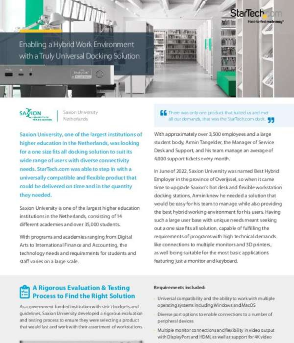 Case Study – StarTech.com & Saxion