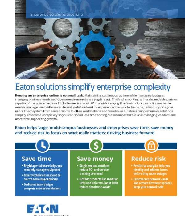 Eaton enterprise IT infrastructure solutions brochure